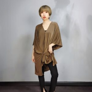 Square V Neck Lycra Long Blouse